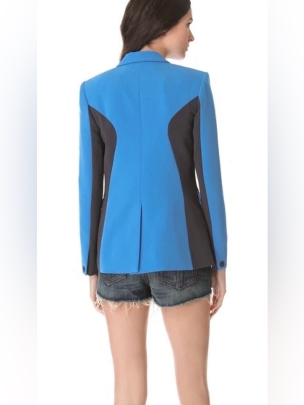 Rag & Bone Size 8 Blue Black Colorblock Jefferson Blazer Jacker - Picture 3 of 8